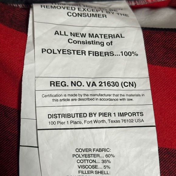 Pier 1, Buffalo Checkered Flannel Pillow With Ruffle Edge. - Picture 3 of 7